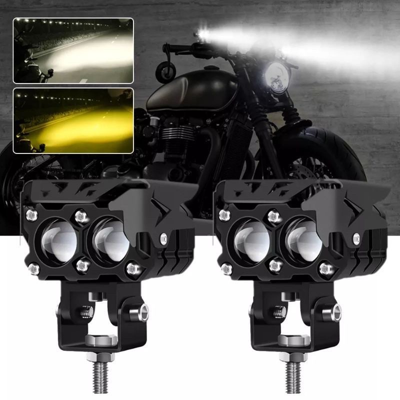 Lampu Tembak Laser Foglamp SQL 2 MATA CSP Lasergun Superbright Hi Loo Putih Kuning