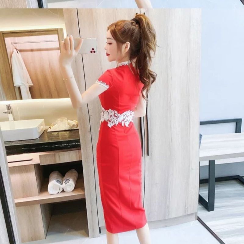 MDLV ~ 0984 Glaiola Cheongsam Dress Premium Women Chinese New Year Dress Women Dress Sincia Dress Imlek Fashion Import