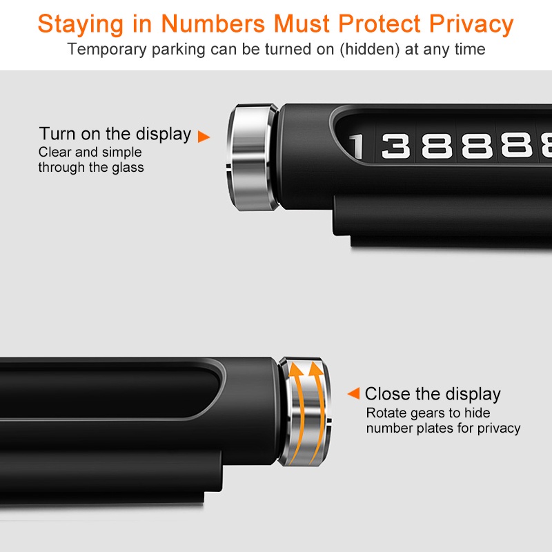 1 Pc Plat Nomor Telpon Magnetik Bentuk Berlian Imitasi Untuk Parkir Mobil Sementara