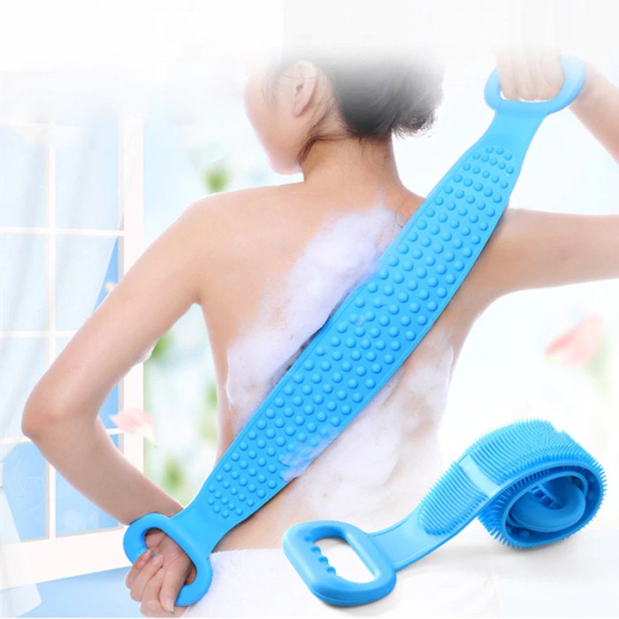Alat Bantu Mandi Sikat Sabuk Gosok Punggung Silicone Scrub Bath Brush