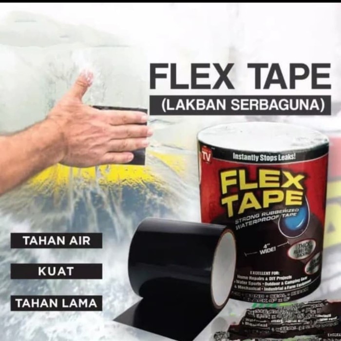 

[200 gram] Flex Tape Isolasi Ajaib Super Kuat Rubberized Water Proof Hitam COD