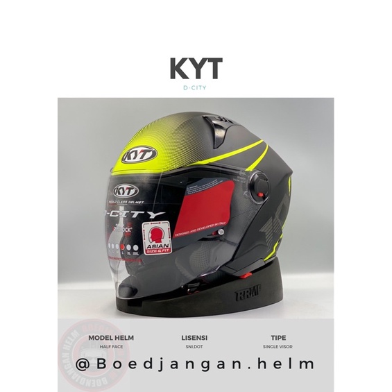 Jual KYT HELM DCITY MOTIF MATT YELLOW/BLACK KYT TERBARU D CITY KYT