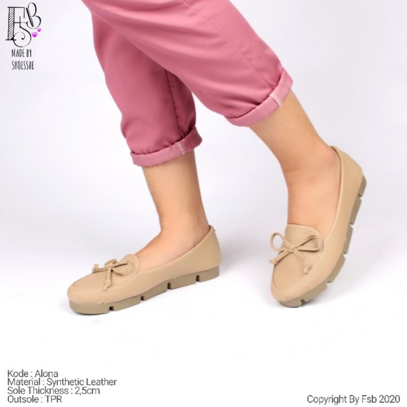 Fsb - ALONA Sepatu Flatshoes Wanita Sol Tebal