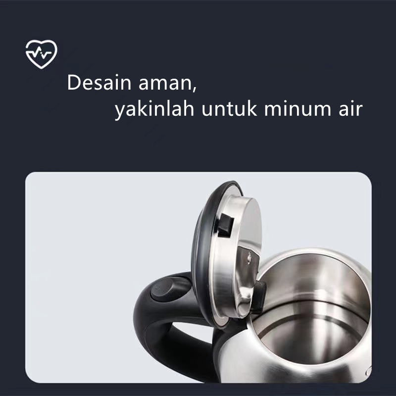 Stainless Steel Electric Kettle Kapasitas 2L Teko listrik Kettle Electric 1500W Pemanas Air Pembuat Kopi Teh