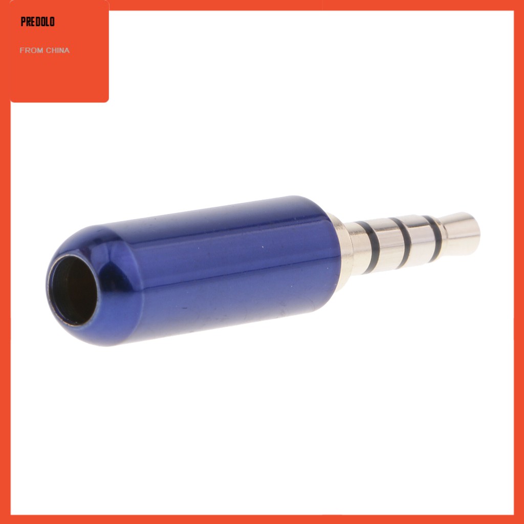 Konektor Solder A / V Plug Male 3.5mm 1 / 8 '' Trrs 4 Pole Warna Hitam