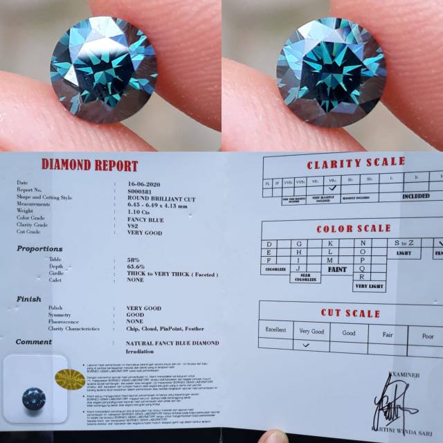 Natural Fancy Blue Diamond / Berlian Biru Asli.