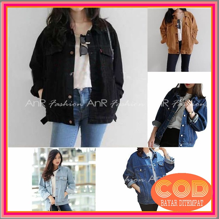 Jaket Denim Jeans Cropped Sobek Wanita Gaya Korea Terbaru Jfashio CZ452 Jaket Jeans Denim Oversize W