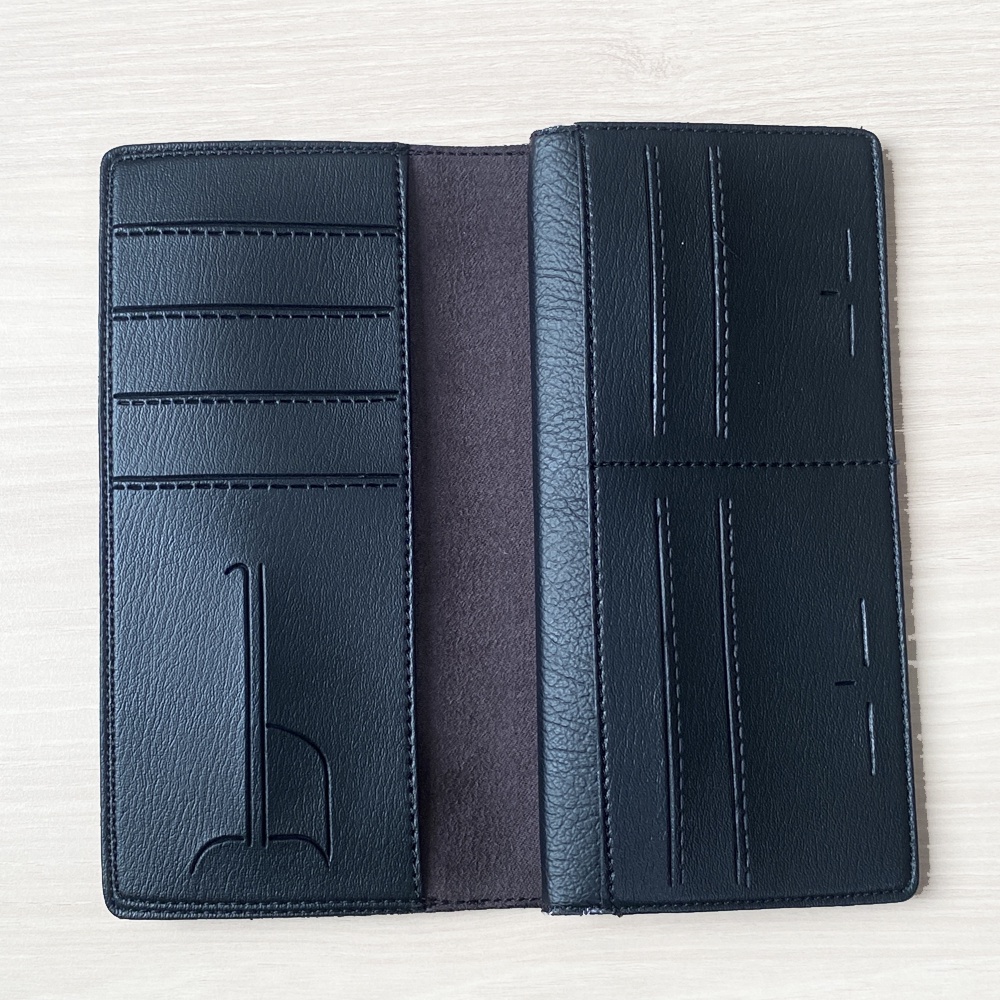 SHOPEE 6.6 SUPER SALE!! Dompet Panjang Pria Lipat Dua Model 3 Dimensi Dompet Panjang Wanita Bahan Full Kulit Dompet Panjang Dompet Kartu Model Casual L1850 - Black