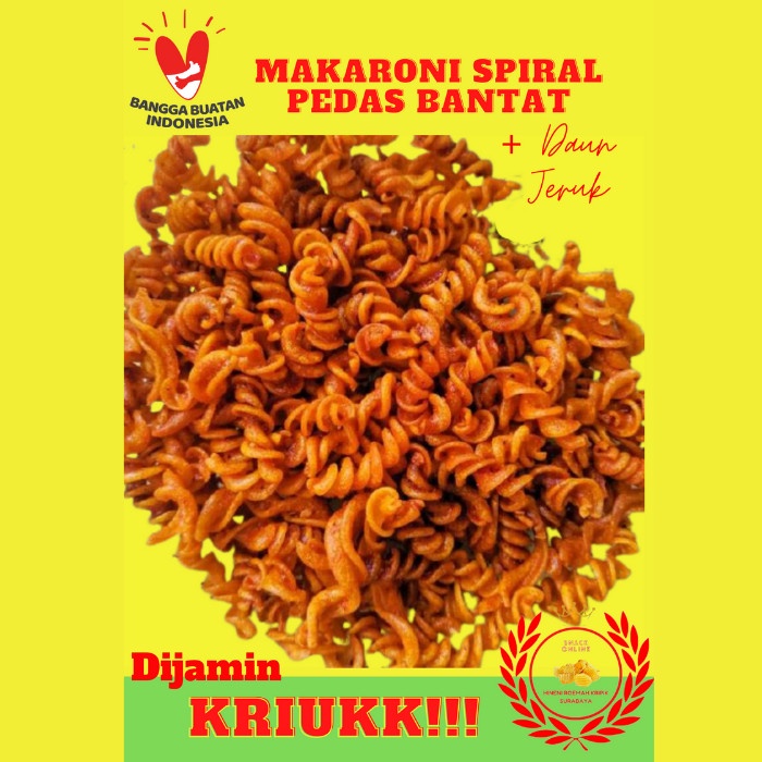 

MAKARONI SPIRAL BAWANG/KEJU/PEDAS KRIUK 500 GR - Pedas DaunJeruk TERLARIS