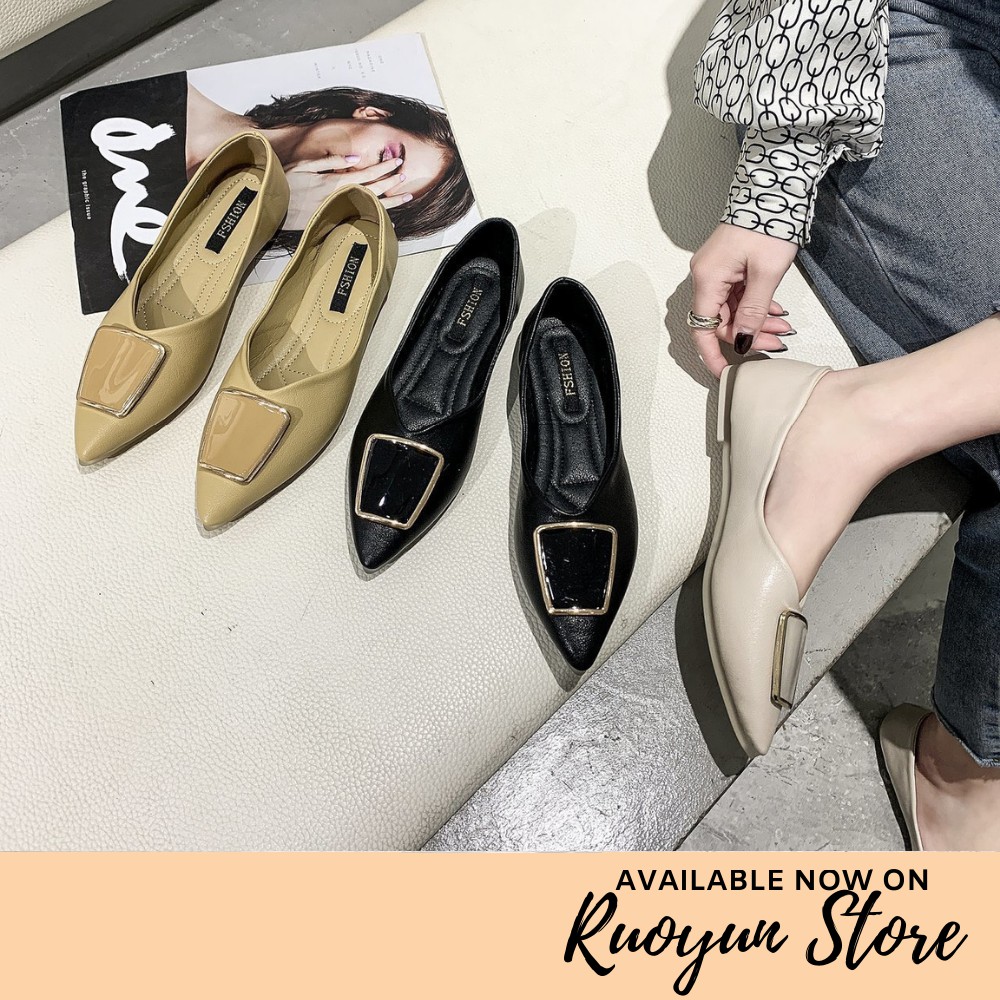 RYS - Coffee Vintage Sepatu Loafers Wanita Fashion Casual/Kantoran - Ori Import