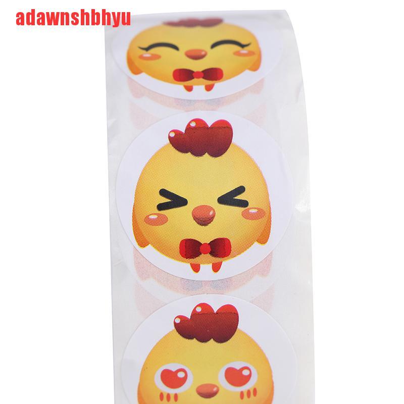 500pcs/roll Stiker Kemasan Desain Ayam Thank You