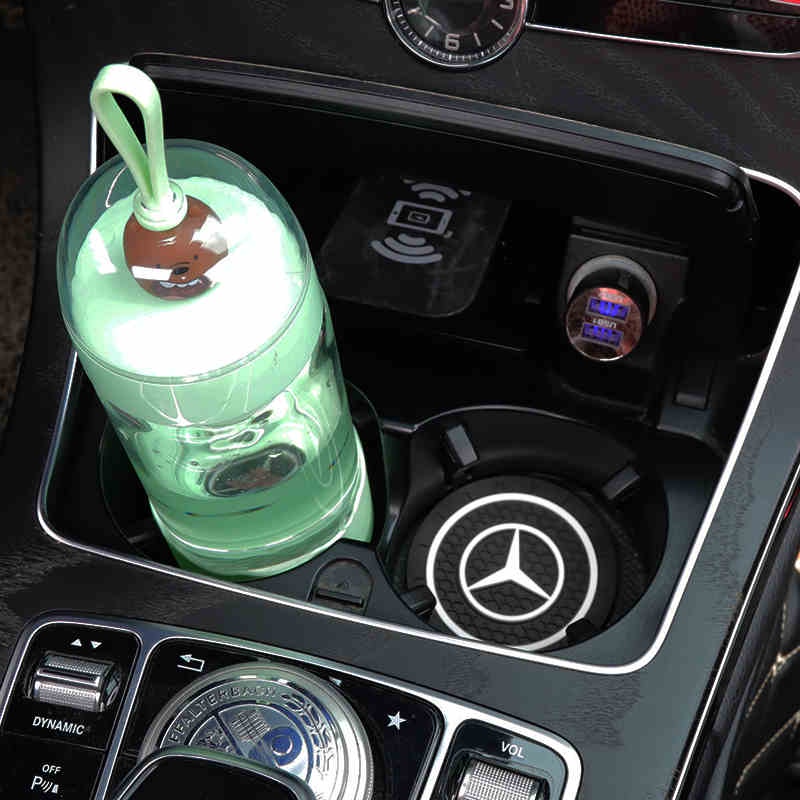 2pcs Tatakan Botol Minum Anti Slip Bahan Silica Gel Untuk Mobil Mercedes Benz