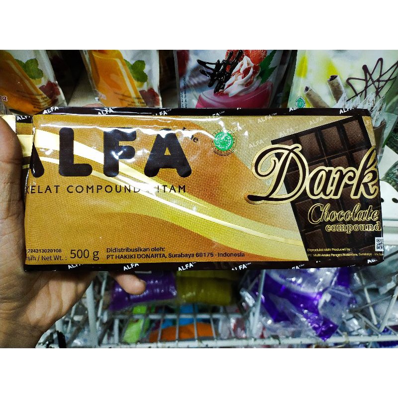 

ALFA dark chocolate compound 500gr - coklat batang