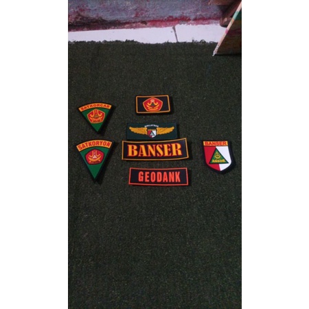 patch rubber atribut banser lengkap custom nama diklatsar satkoryon satkorcab