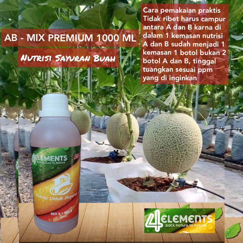 AB mix pupuk nutrisi hidroponik 1000 ml 1 liter untuk sayuran daun