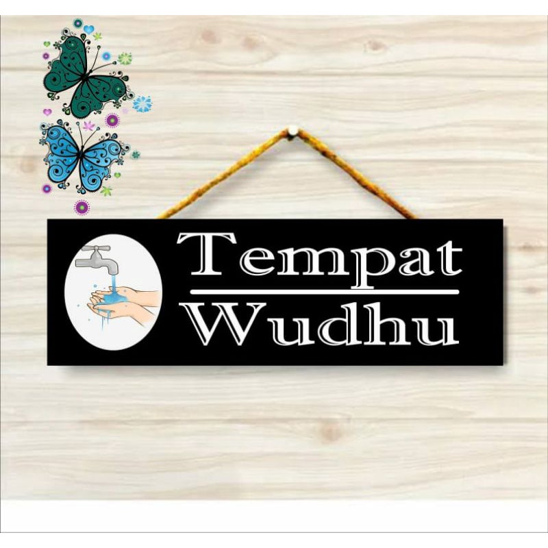 Gantungan pintu tempat wudhu dekorasi ruangan gantungan nama wooden project wall decor