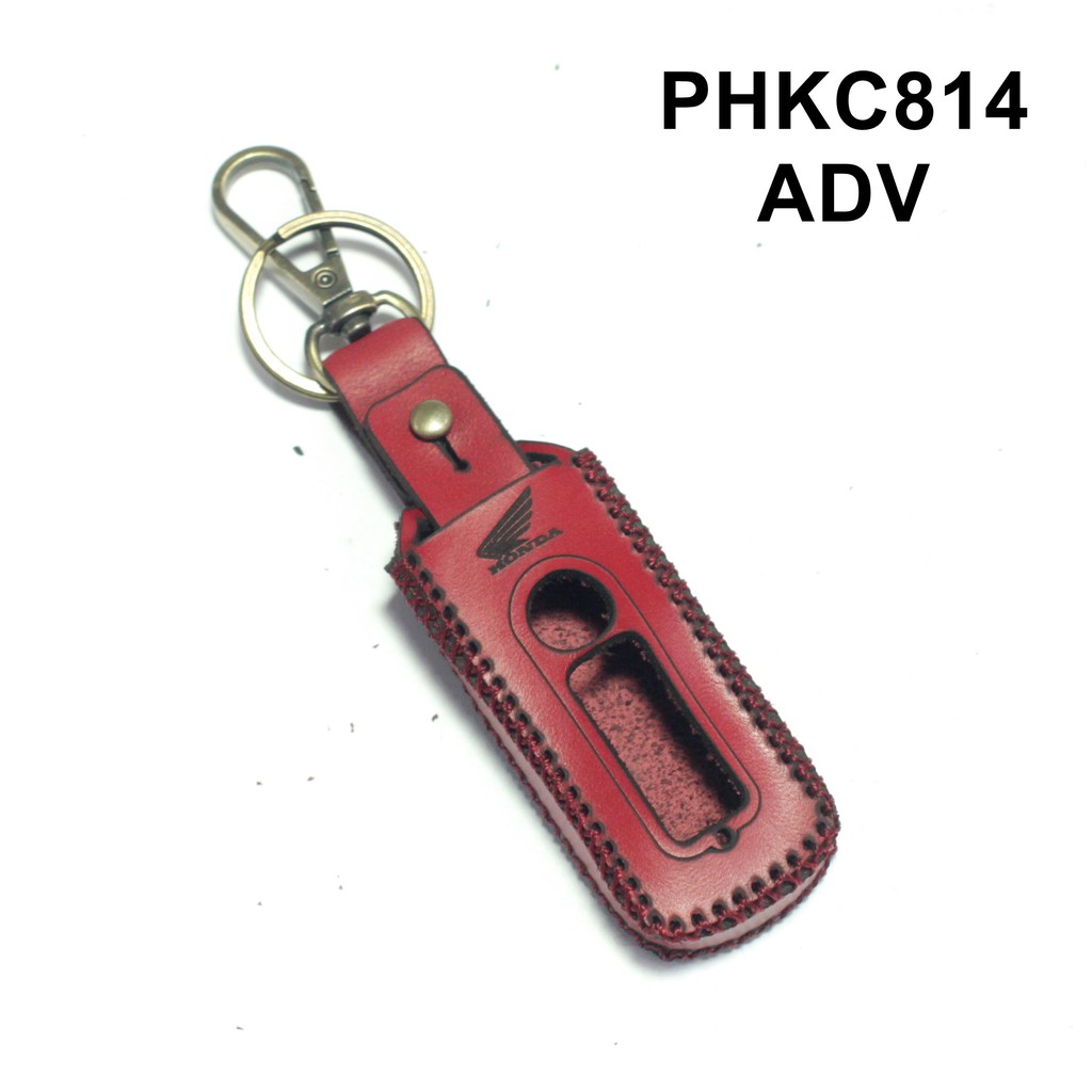 sarung remot honda ADV 150 kulit model tombol terbuka merah PHKC814