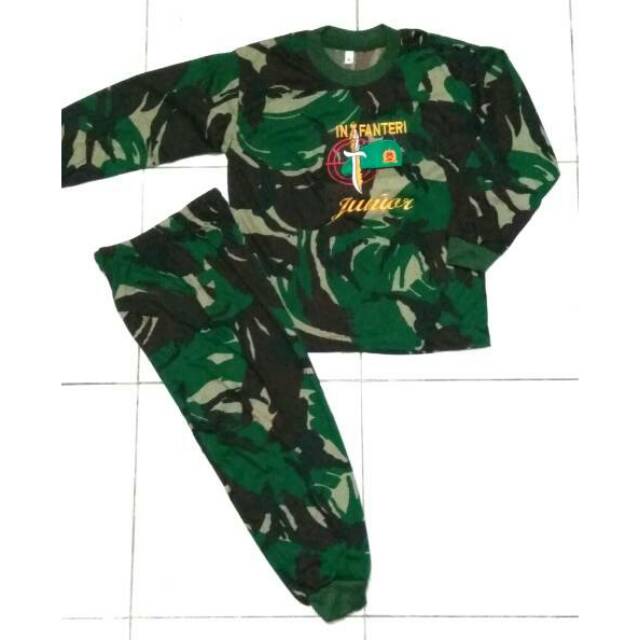 Baju Kaos Setelan Lengan Panjang Anak Doreng Army Malvinas TNI AD Marinir Infanteri