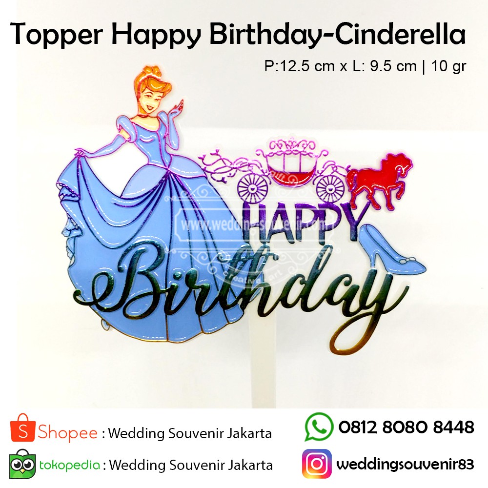 Topper Happy Birthday - Cinderella