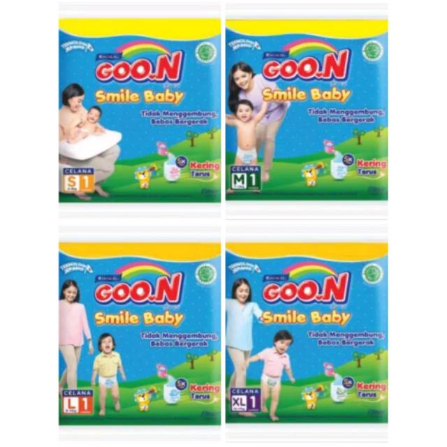 GooN Smile Baby Pants Renceng Popok Celana S 1 M 1 L 1 XL 1 - S1 M1 L1 XL1