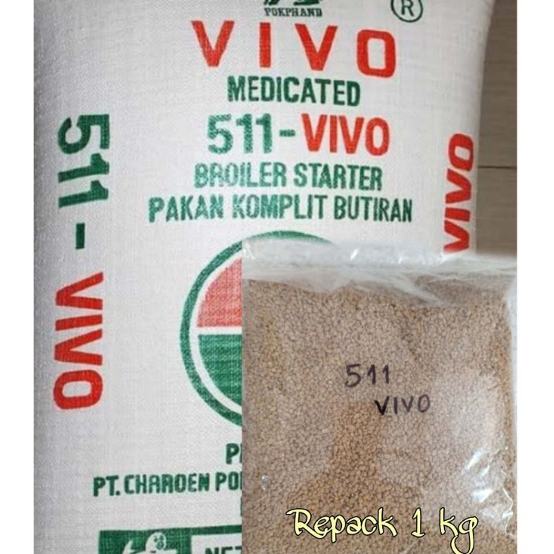 511 VIVO Broiler Starter Pakan Ayam/ Bebek / Unggas Repack 1 kg