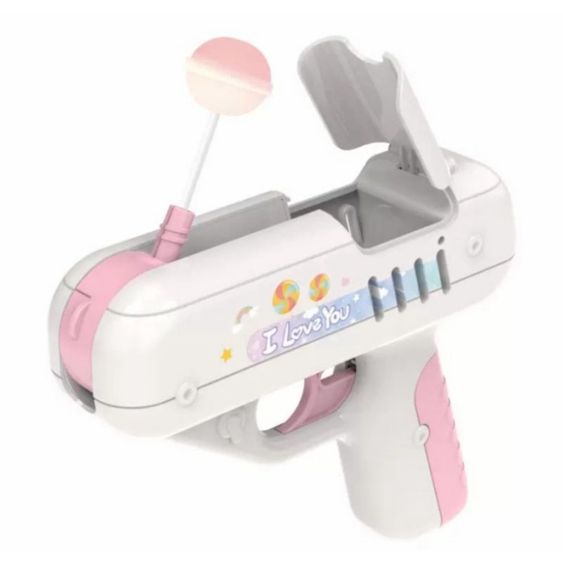lollipop candy gun case save mainan anak tiktok viral pink purple ungu