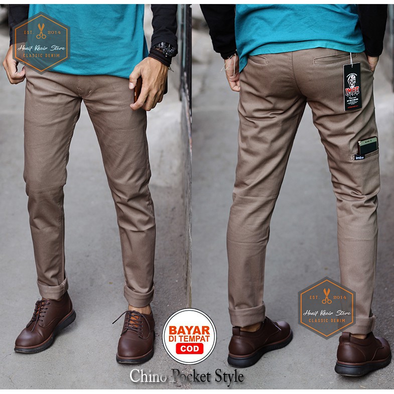  Celana  chino  pocket style panjang pria cowok cowok 