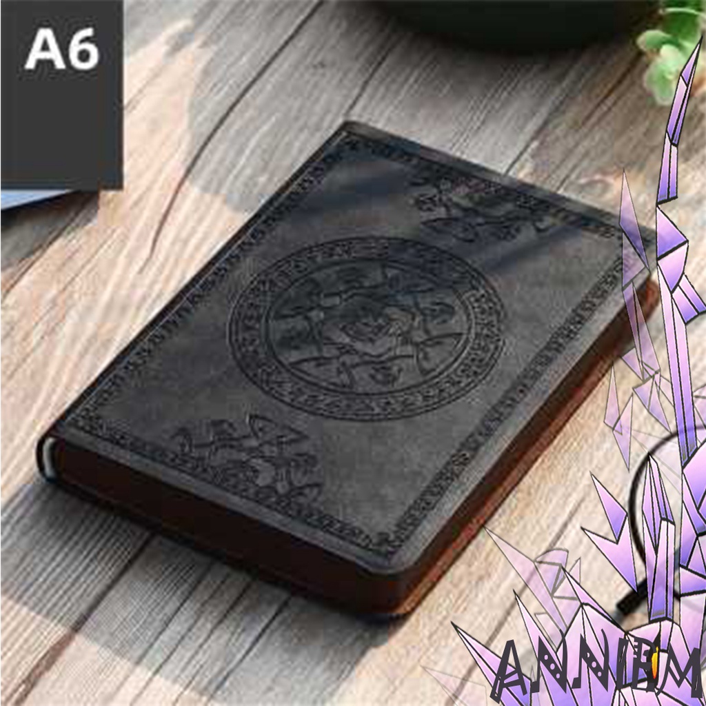 

Buku Catatan Jurnal harian Sekolah kuliah Notebook Cover Vintage Pattern PU Leather Ukuran A6 100 Lembar