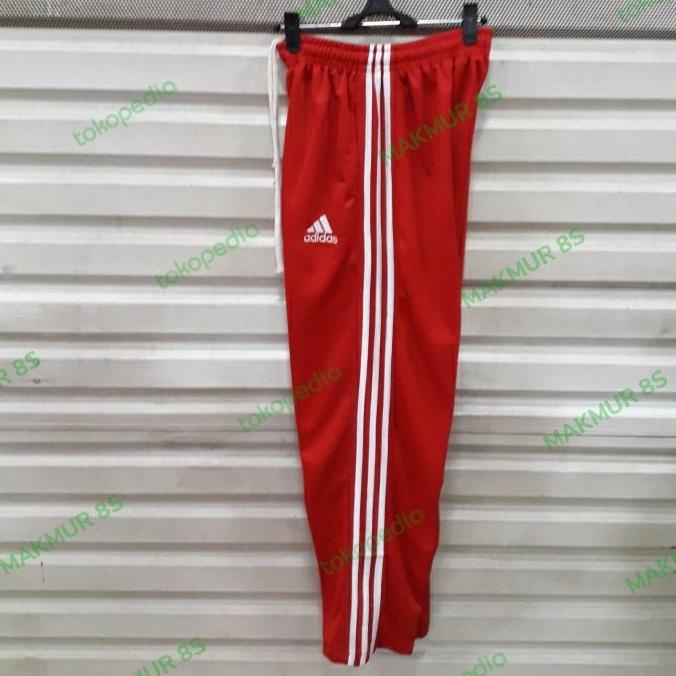 (BISA COD) celana training merah lis putih adidas