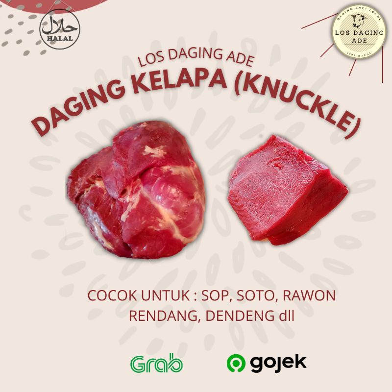 

Daging Kelapa Sapi Lokal Segar (Knuckle) | 1000 gram