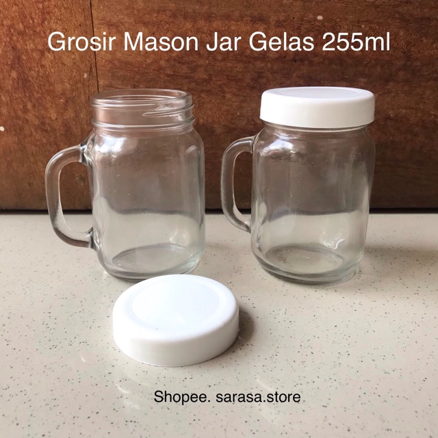 Jual Grosir Mason Jar Toples Gelas Kaca Ml Minuman Wadah Restoran Glass Botol Bumbu Sambal