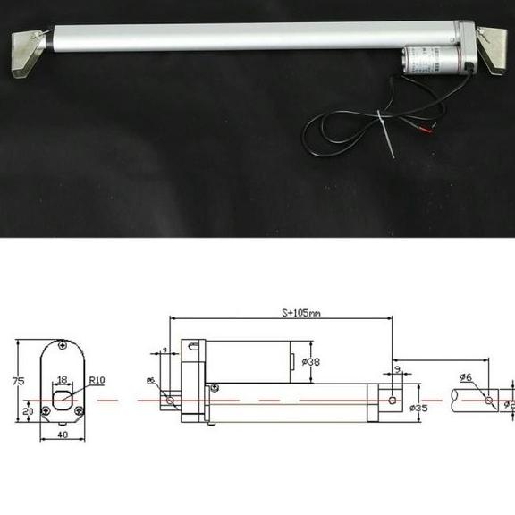 Terbataas Actuator 500Mm 12V 1000N Motor Linear Aktuator