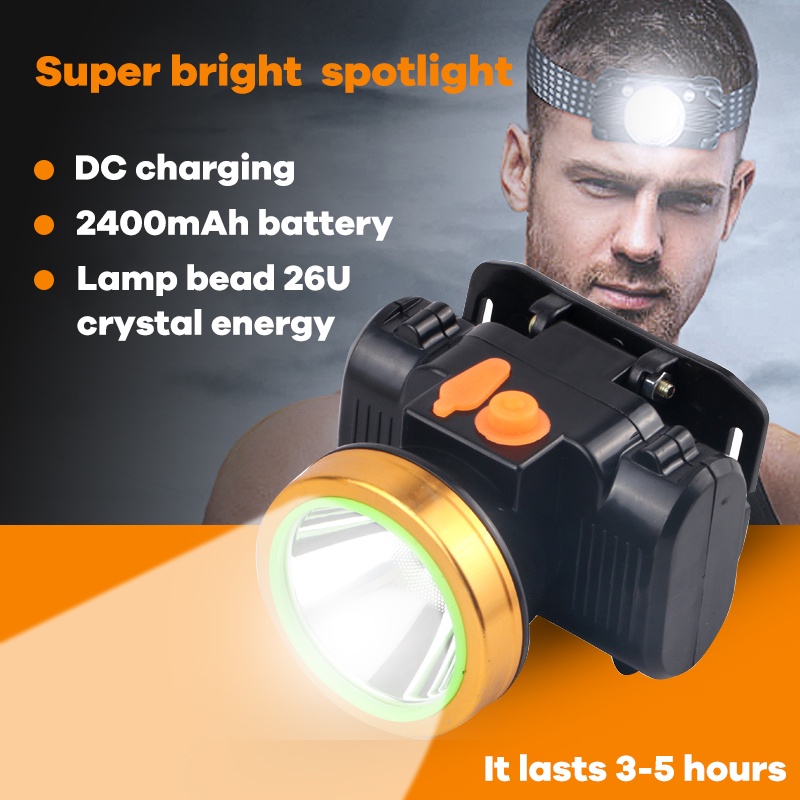 Senter Kepala Super Terang Headlamp Senter Super Terang USB Rechangeable Waterproof Anti Air 50W