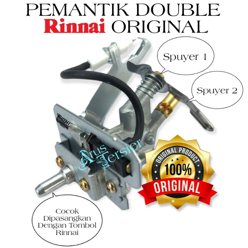 Pemantik Rinnai Double Original Mesin Valve Kompor Gas Dua / 2 Spuyer