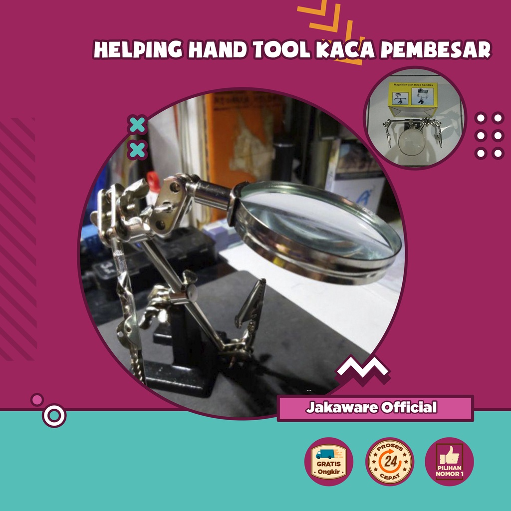 HELPING HAND TOOL KACA PEMBESAR PENJEPIT STAND ALAT PEGANGAN SOLDER STAN PEMANAS TIMAH TANGAN SOLDER