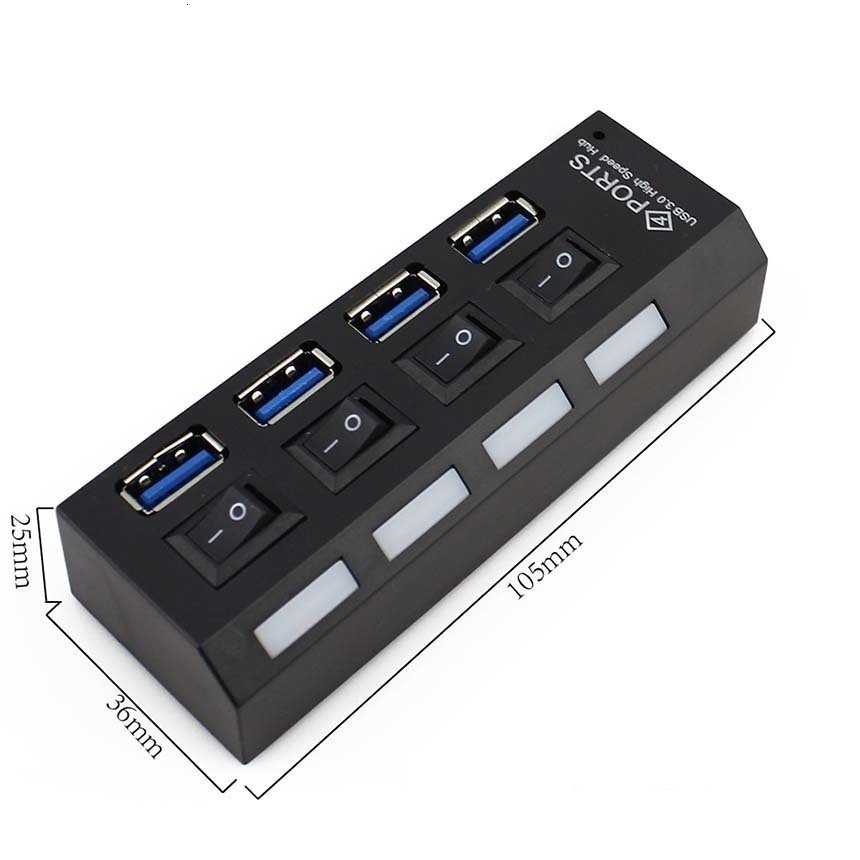 Hub Splitter 4 / 7 Port USB 3.0 Kecepatan Tinggi 5Gbps Untuk Komputer PC