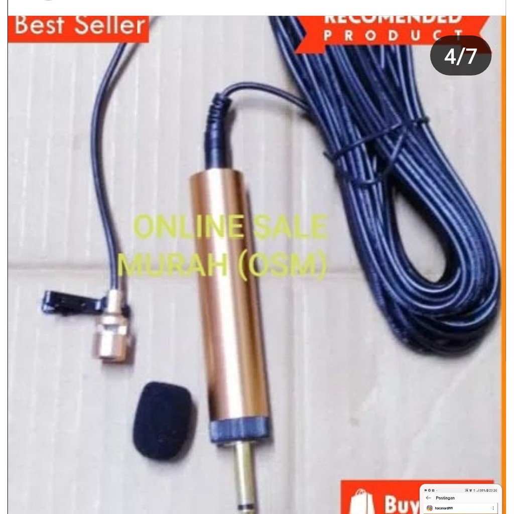 Mic headset condesor bando mik pro karaoke mikrophone microphone audio sound vokal vocal professional panggung dj studio Jepit Kancing kerah baju Clip sensitif aux emas klip audio sound musik  cocok untuk dipakai di masjid, untuk imam mushola atau untuk a