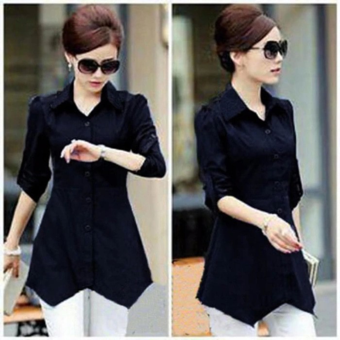 JAKET WANITA -  [Kemeja Melva Hitam SW] kemeja wanita superdenim hitam