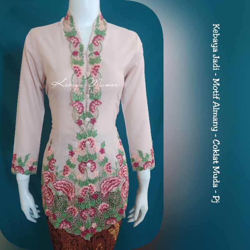 Kebaya Encim. Kebaya Encim Modern. Kebaya  Kerja. Kebaya Bordir. Kebaya Jadi-Cklat Muda Almany Pj