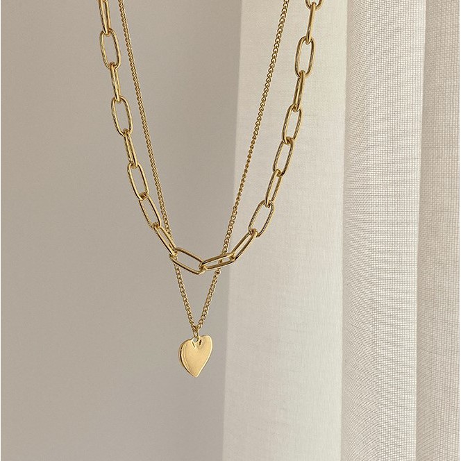 HBS 016 Kalung Double Layers Kalung Love Cantik Aksesoris Fashion Dengan Liontin Love Style Terbaru Hot 016