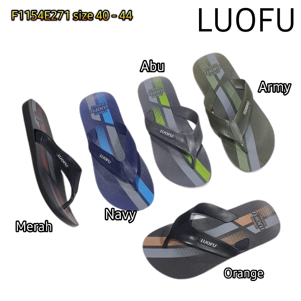 LUOFU ORIGINAL sandal karet empuk murah jepit pria sendal jepit cowok import F1154E271