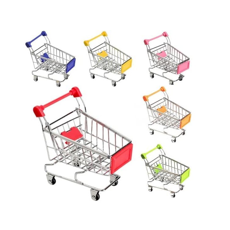 Troli Keranjang Mini Supermarket Trolley Cart Small Metal Toys MIN005