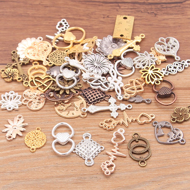 20pcs Konektor Perhiasan Handmade Diy Bahan Metal Alloy Charms