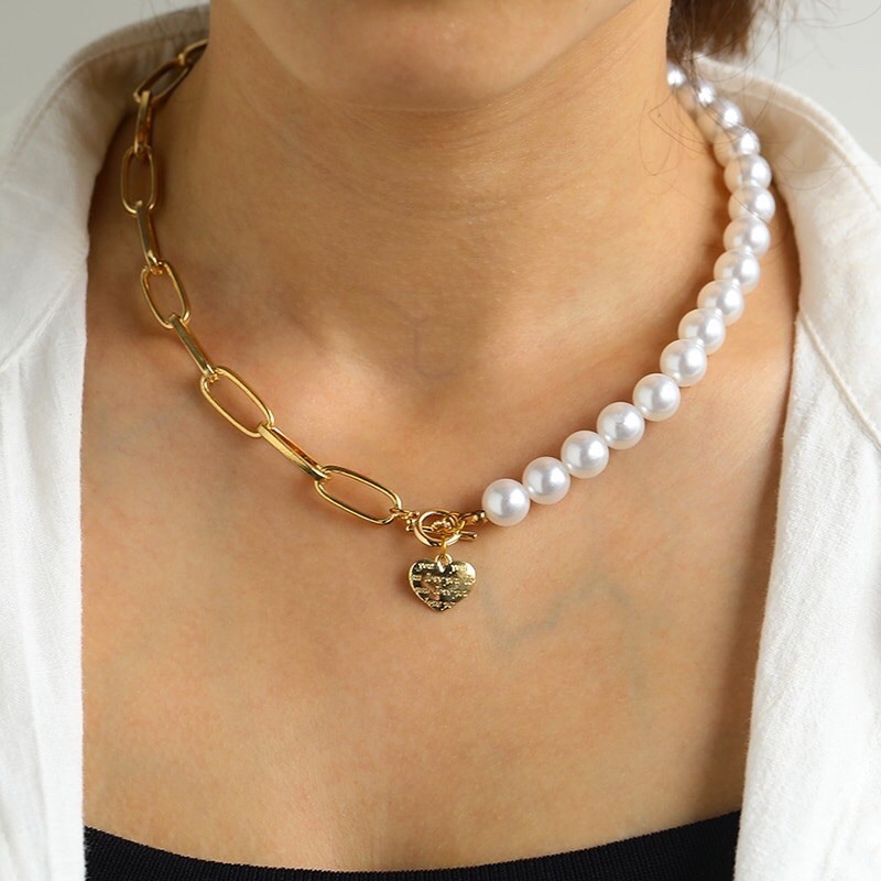 mixed pearl necklace