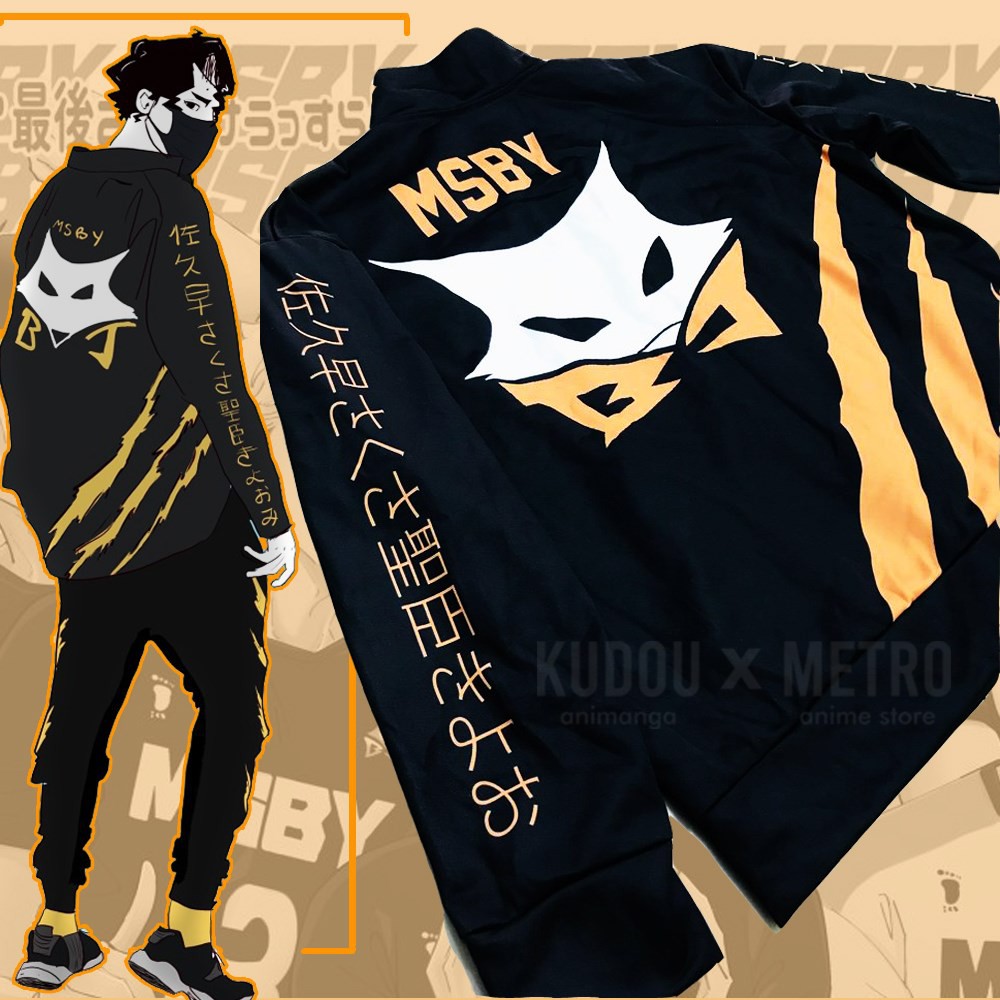 Kudou x Metro - Jaket MSBY Black Jackals Turtleneck Jacket Haikyuu