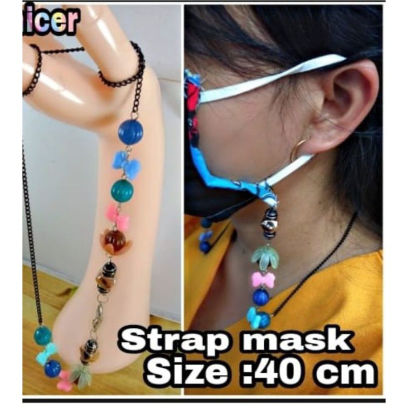 Strap Masker Mask Chain /Rantai Kalung Masker Korea / Tali Kalung Gantungan Masker Manik Mutiara