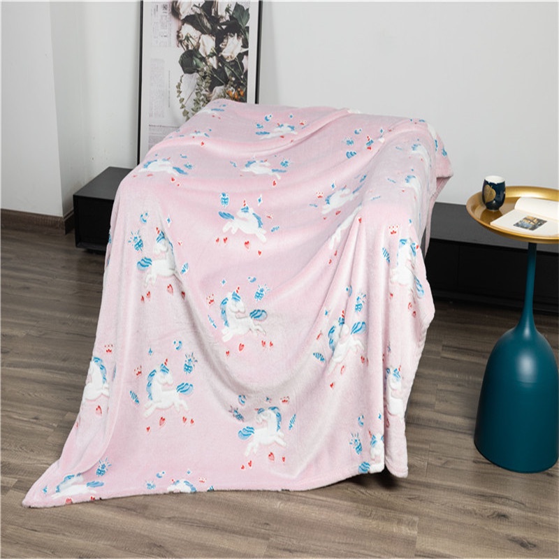 Selimut Anak/Blanket Halus Glow In The Dark Motif/Karakter Unicorn uk 75x100cm