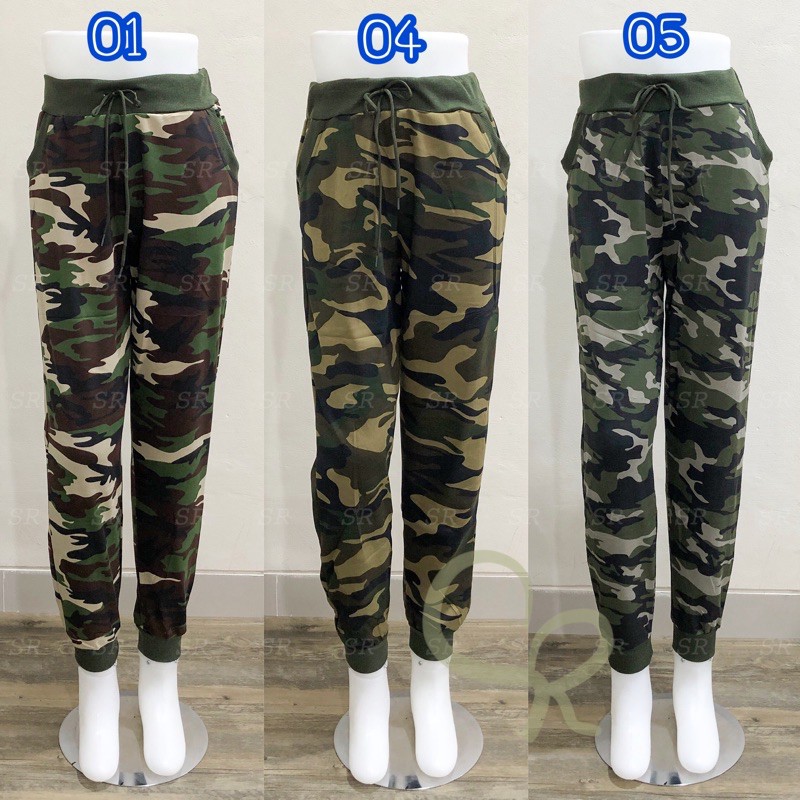 Celana Jogger Army Loreng Wanita Nyaman Melar Jumbo