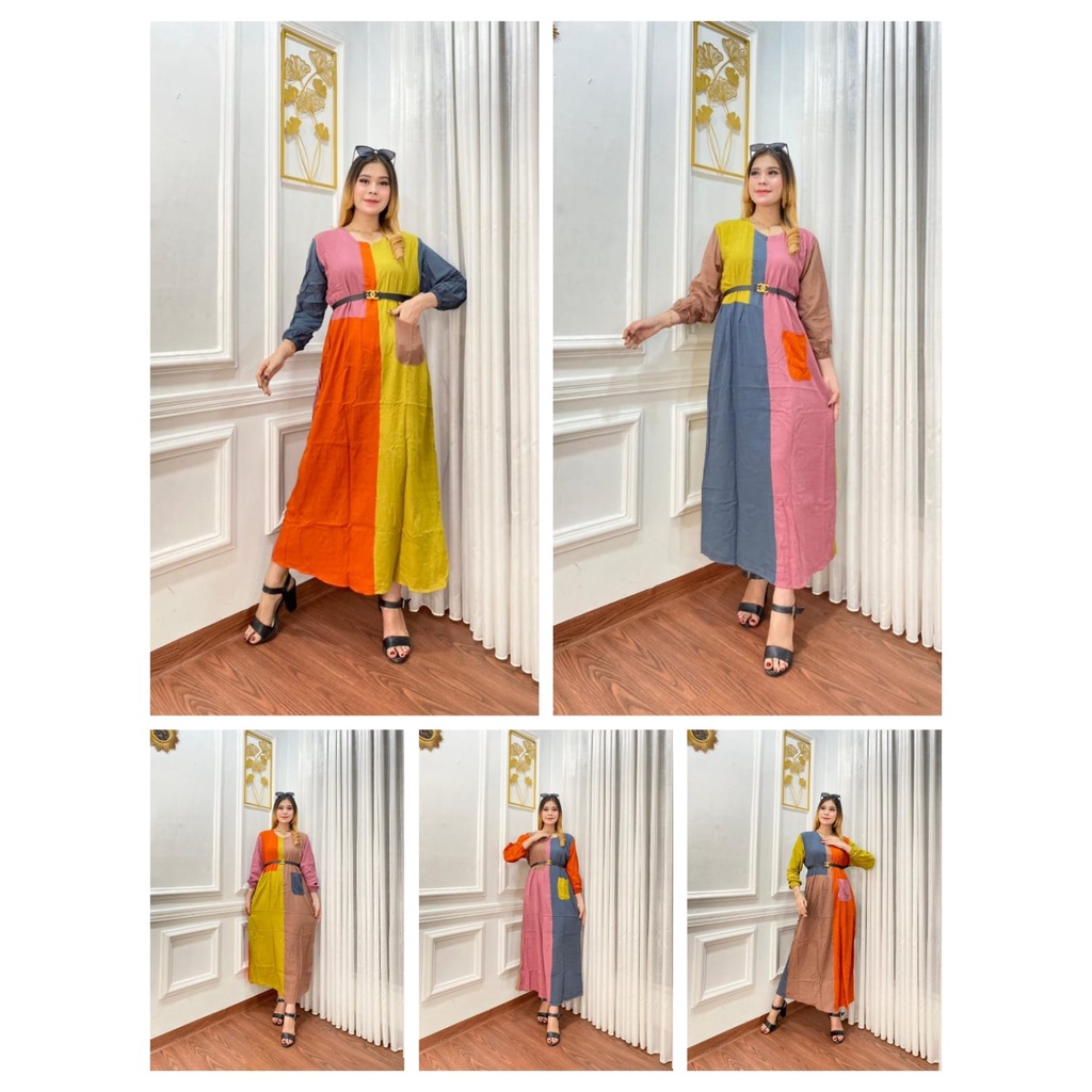 RAINBOW GAMIS SOFT MURAH BERKUALITAS | DASTER RUMAHAN FASHION WANITA BUSUI TERLARIS