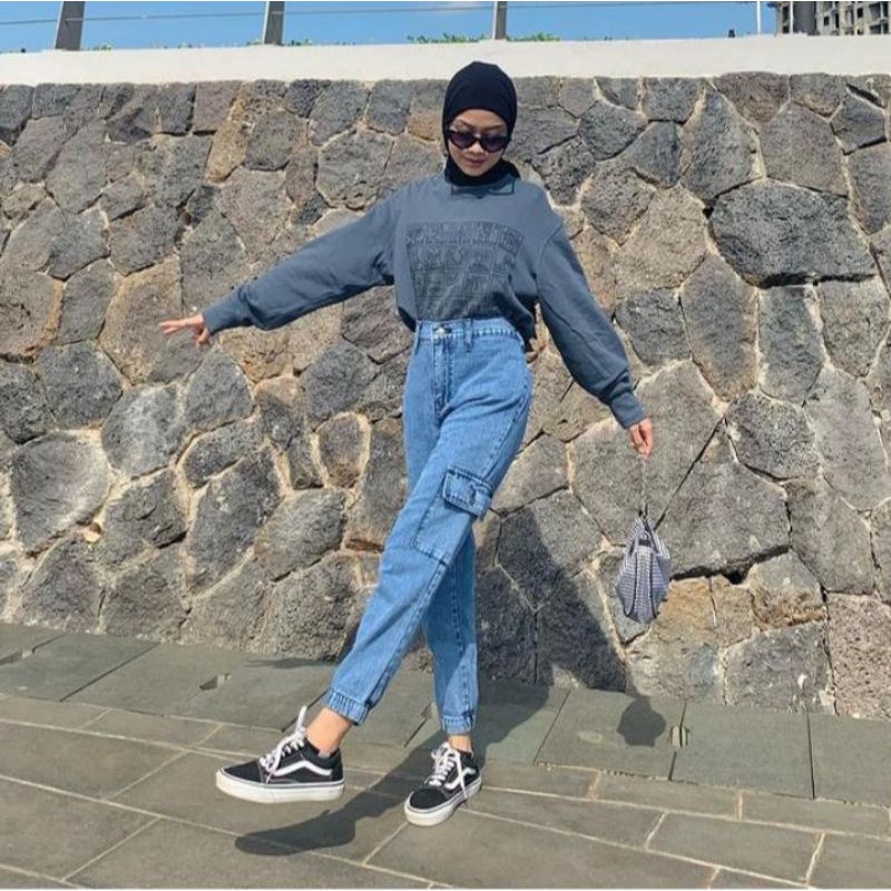joger jeans wanita snow - celana wanita